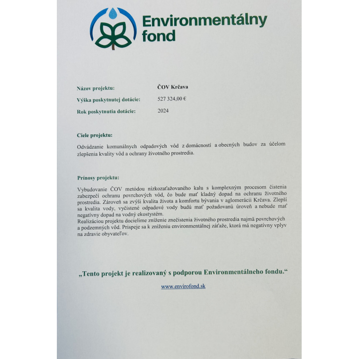 Publicita ČOV Krčava